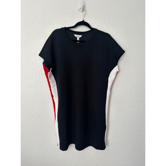 SPANX Colorblock Mini T-Shirt Dress Black White Red Size XL - Picture 2 of 9